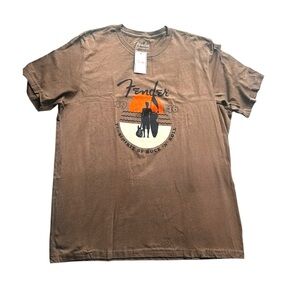 Fender 2XL T-Shirt Unisex/Men’s Brown Graphic Tee NWT – Super Soft
